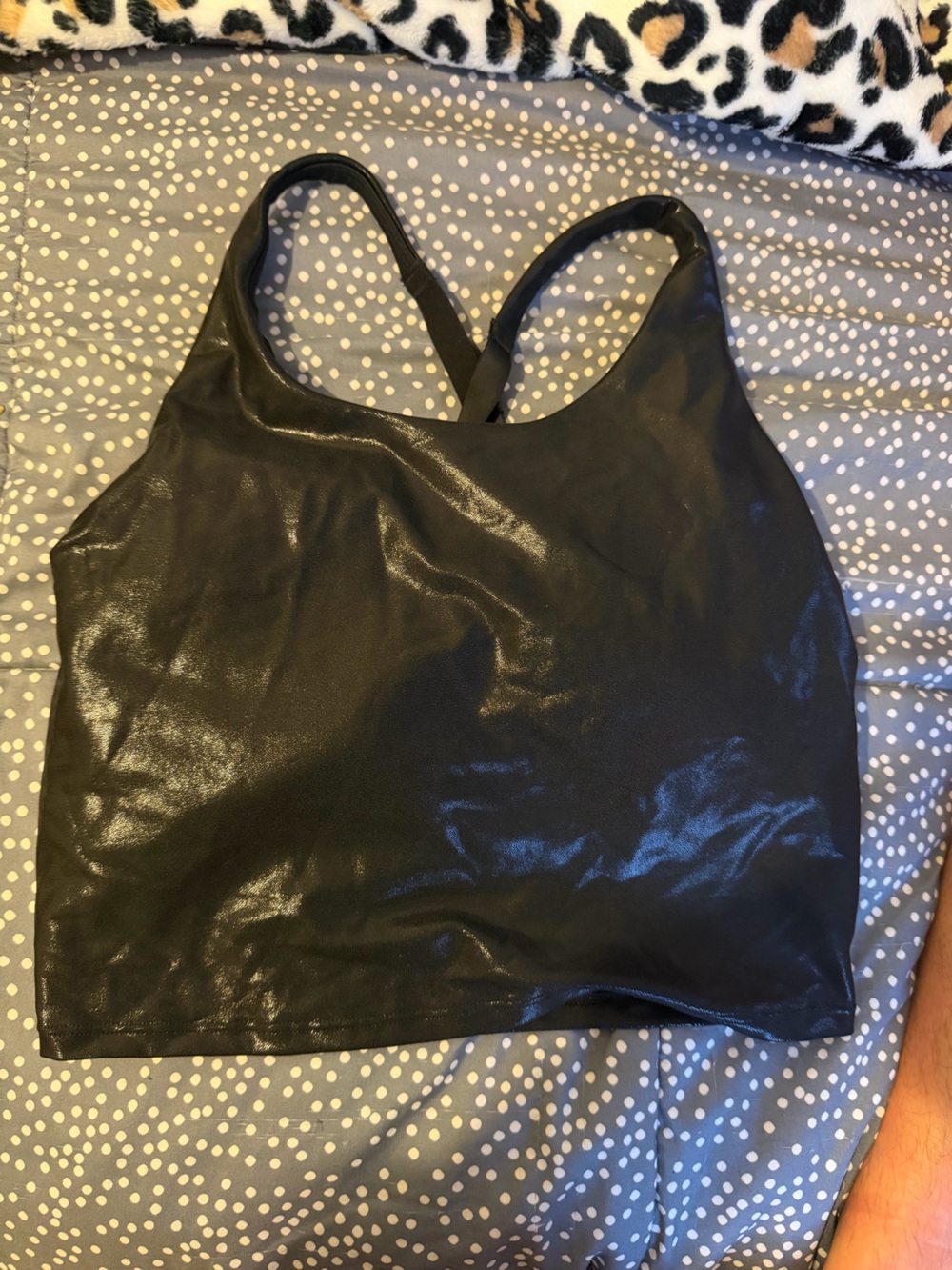 Old Navy Black Shiny Bandeau Tank Top